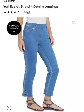 Lysse Yori Eyelet Straight Leg Crop in Bleached Blue with Hem Embroidery Cutouts